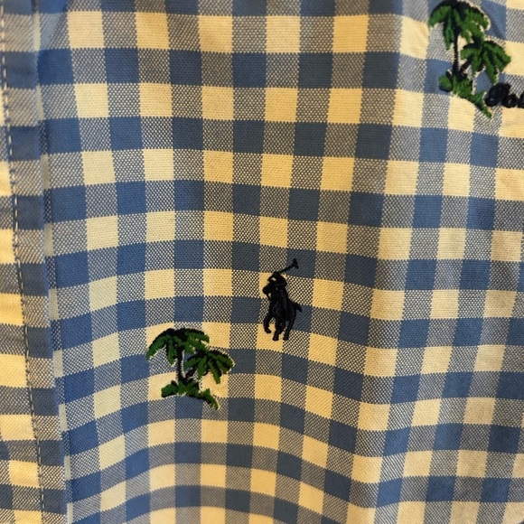 Polo by Ralph Lauren Blue and Green Casual Button Down Shirt Size 14-16 - Picture 9 of 13